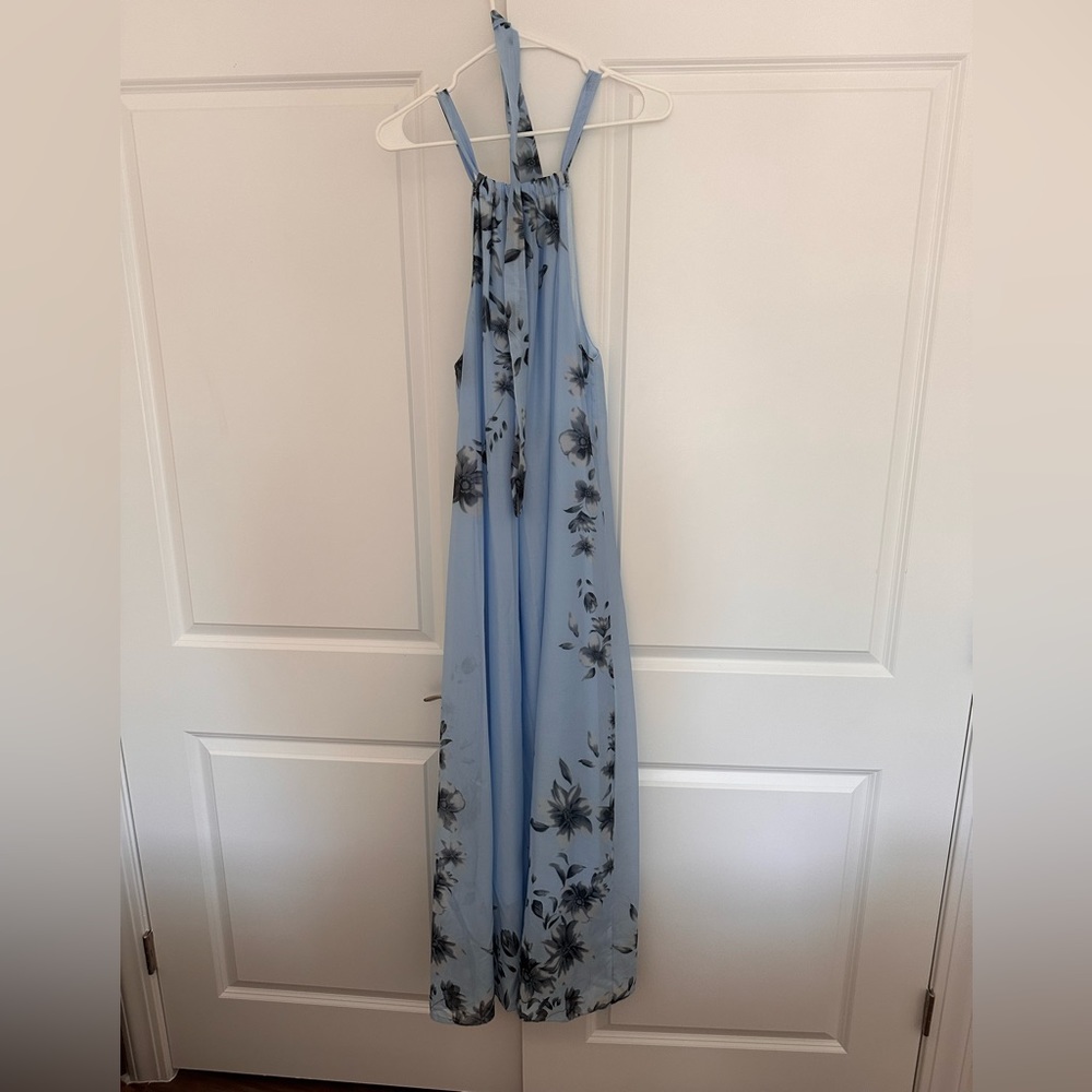 Women’s long blue dress